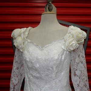 Vintage Style Cream Lace Gown